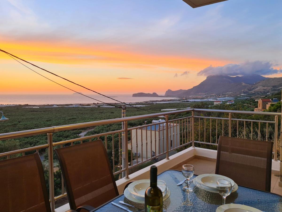 New Villa Kalimera, View To Falasarna Beach Plátanos エクステリア 写真