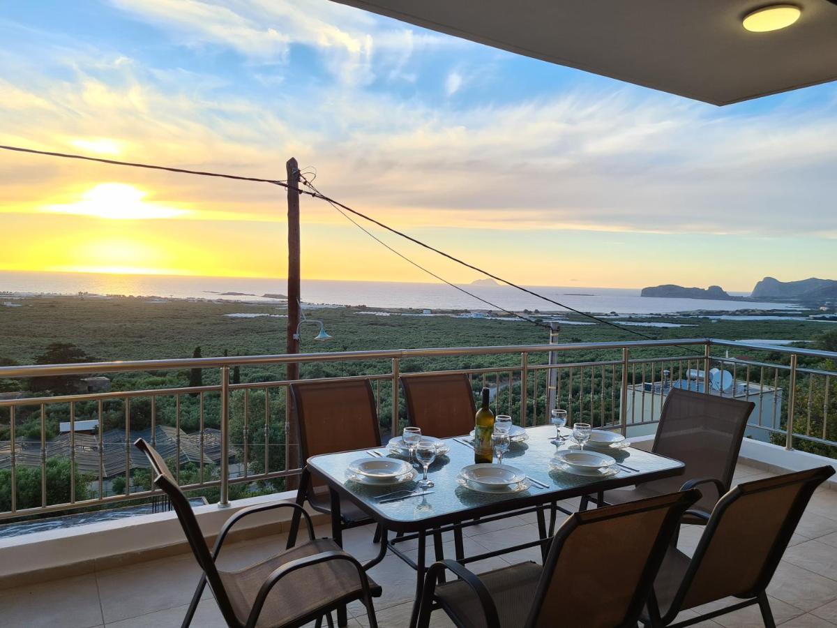 New Villa Kalimera, View To Falasarna Beach Plátanos エクステリア 写真