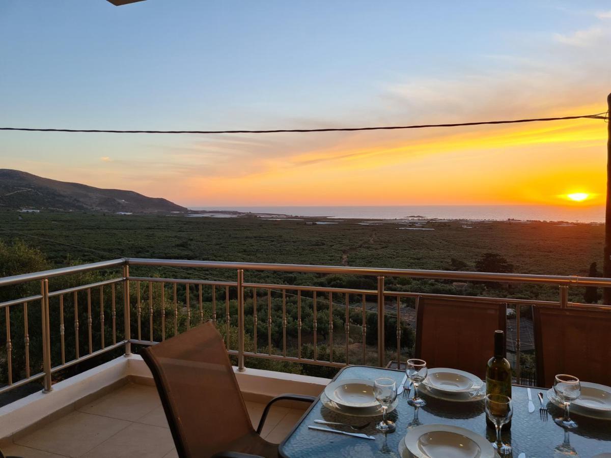 New Villa Kalimera, View To Falasarna Beach Plátanos エクステリア 写真
